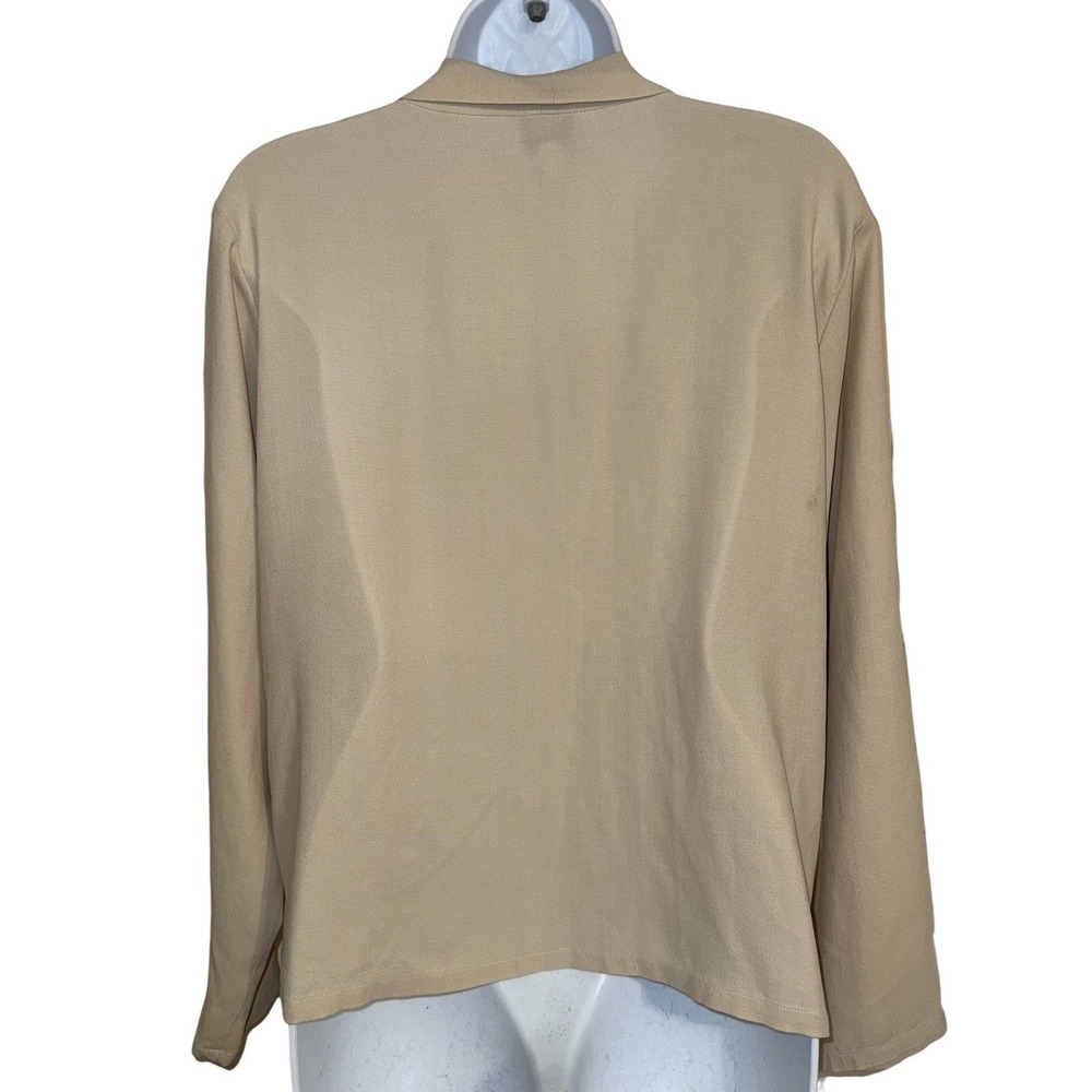 EILEEN FISHER Beige‎ Silk Open Front Cardigan Jacket Top Size S - Picture 6 of 7